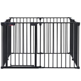 200 Adjustable Safety Gate 8 Panels Play Yard Metal Doorways Fireplace Fence Christmas Tree Fence Gate For House Stairs Gate Prohibited Area Fenc