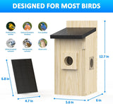 Smart Bird Houses For Outside Solar Powered,4MP Birdhouse Camera For Outdoors, Watch Bird Nesting & Hatching In Real Time, AI Identify Bird Behavior & Create, DIY Ideal Gift