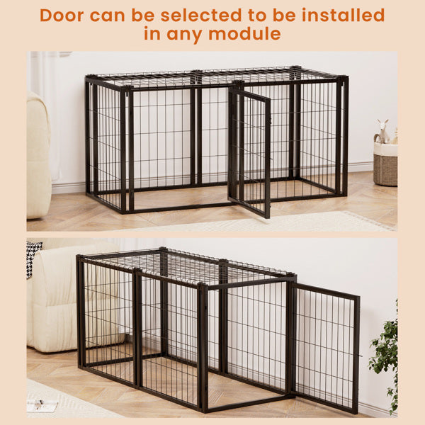 Dog Cage 47.2 Inches, Suitable For Small And Medium-sized Dogs, With A Top Dog Fence, Pet Cage, Indoor, Black. 47.2 Inches Long X 22 Inches Wide X 24 Inches High.
