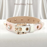 Dog Cat Collar Luxury Gemstone Pet Collar Leash Set Handcrafted Jewel Accented Necklace Style Neck Strap For Cats Small To Medium Dogs Elegant Adjustable Walking Accessory Luxury Pet Gift For Cats Dog