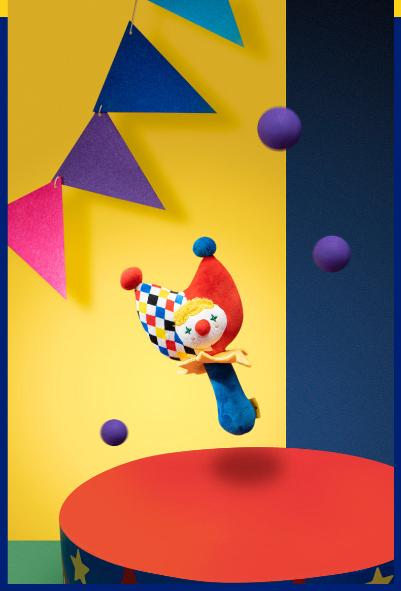 Interactive Plush Dog Toy Bundle, Clown Wobble Hammer & Bunny Squeeze Hat 2-Pack