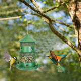 1Pc Wild Bird Feeder Squirrel-Proof Chew-Proof Metal Bird Seed Feeder Outdoor Hanging Bird Feeder With 360 Degree Circular Perches Water Cups For Yard Garden Patio