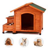 88x106x77cm Green Asphalt Roof Golden Red Main Body Fir House Type Cat And Dog House