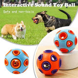 Dog Rubber Ball With Bell Sound, 2-Pack, Interactive Pet Chew Toy For Puppies And Small Dogs