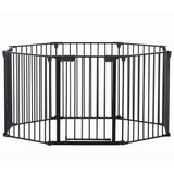 200 Adjustable Safety Gate 8 Panels Play Yard Metal Doorways Fireplace Fence Christmas Tree Fence Gate For House Stairs Gate Prohibited Area Fenc