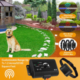 1Set Electric Dog Fence System Pet Tone Shock Boundary Containment Water Resistant Collar Receiver For Small Medium Large Dog