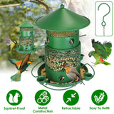1Pc Wild Bird Feeder Squirrel-Proof Chew-Proof Metal Bird Seed Feeder Outdoor Hanging Bird Feeder With 360 Degree Circular Perches Water Cups For Yard Garden Patio