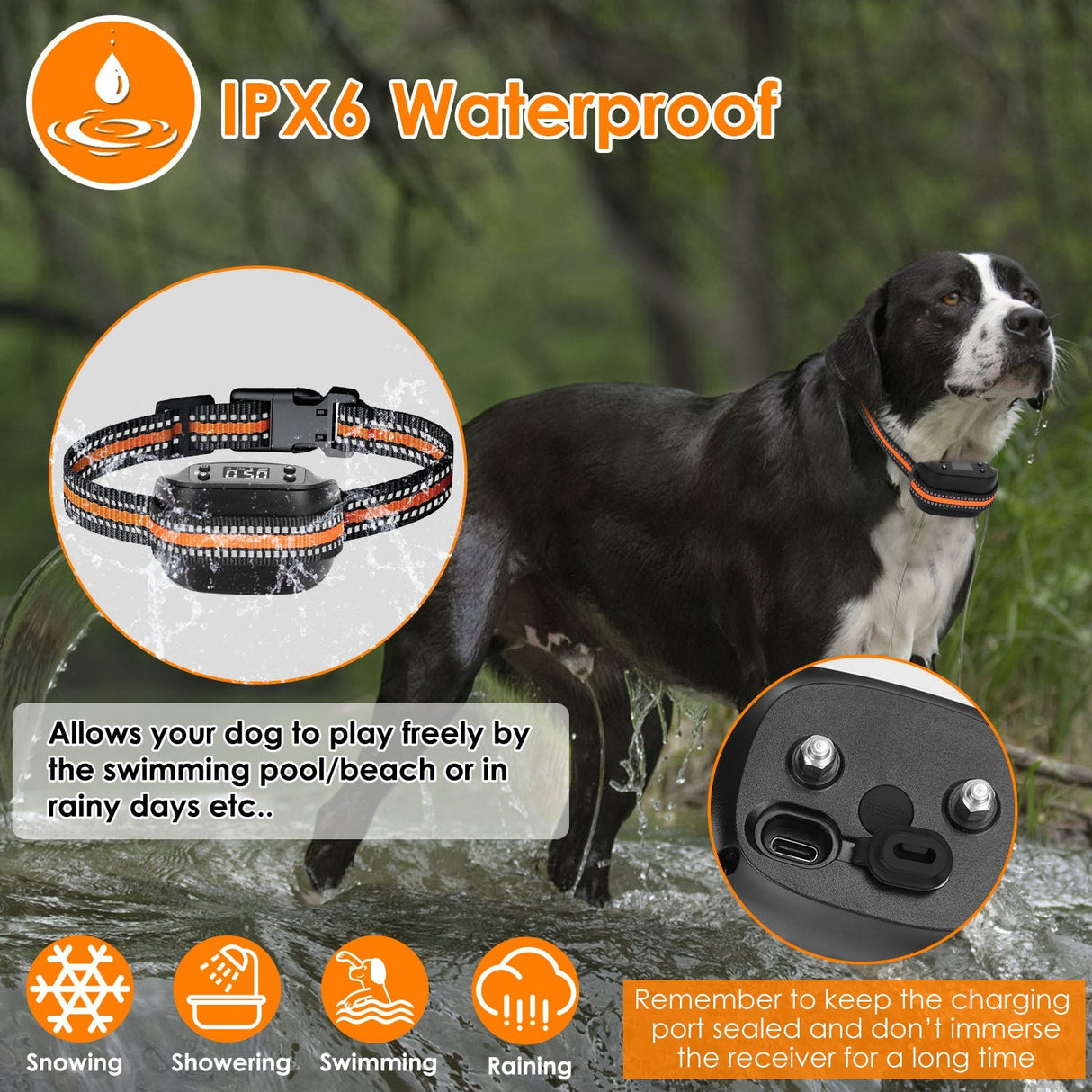 2 In 1 Dog GPS Fence Tracker Wireless GPS Dog Fence GPS Dog Collar With 32-2887FT Radius IPX6 Waterproof For Small Medium Large Dogs