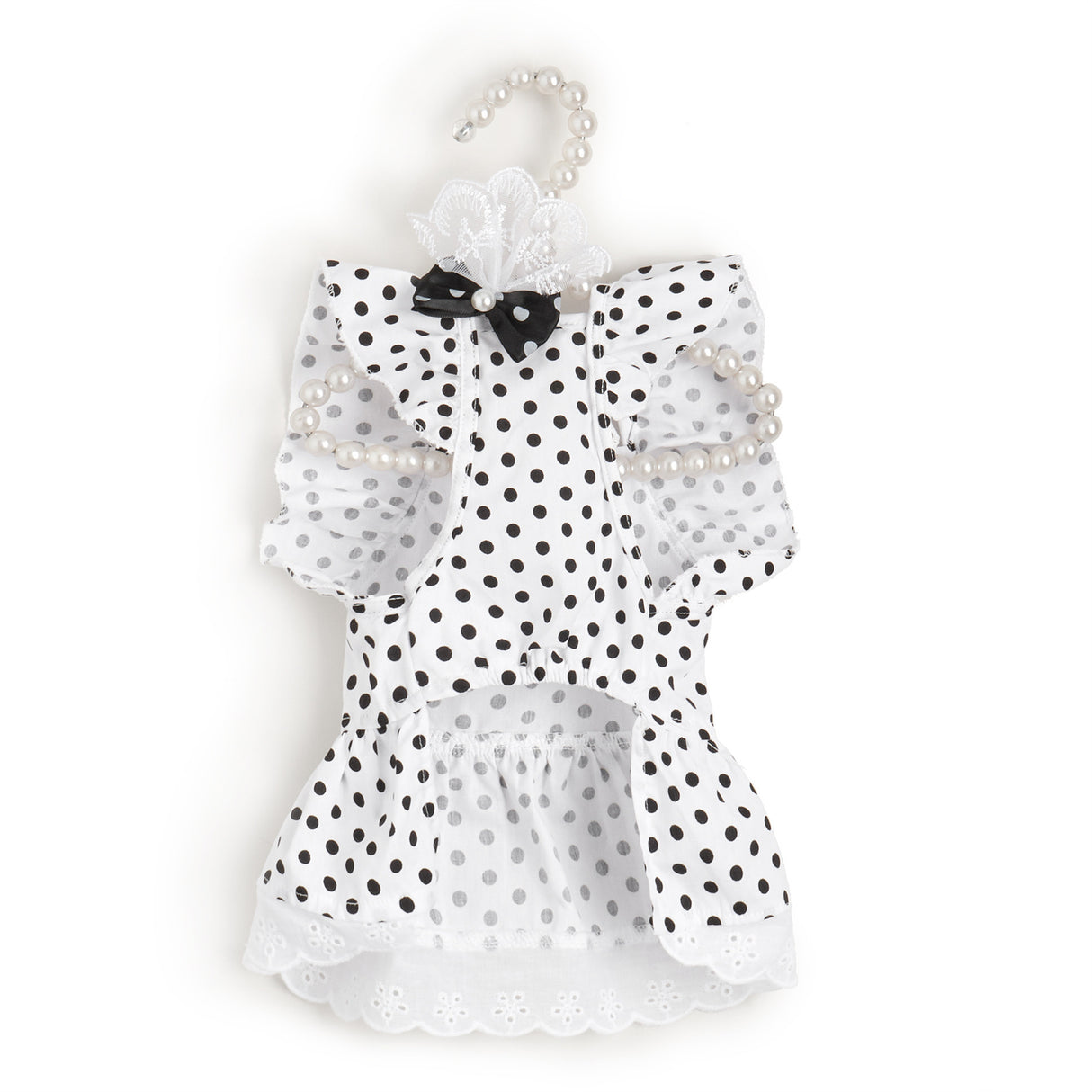 Black And White Polka Dot Dress Dog Princess Cute Skirt
