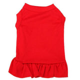 Solid Color Cotton Ruffle Dress Pet Clothes