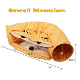 Cat's Telescopic Tunnel Cushioned Bed Pet Nest Teasing Balls Zipper Connection Feline Supplies