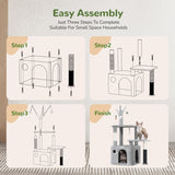 44 Inch Cat Climbing Frame Light Gray