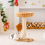 Mewoo Cat Scratching Post With Bed - Small Cat Tower With Sisal Scratcher, Removable Perch & Ball Track Toys For Indoor Cats Brown, Medium