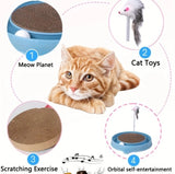 Multi-functional Cat Scratching Board With Ball Track, Various Colours Of Mat Board, Self-height Relief From Boredom To Tease The Cat, With Spring And Ball, Anti-scratch Furniture Artifacts, A Must-ha